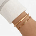 Puñera y pulsera en oro rosa - Bañado en oro 18 k
