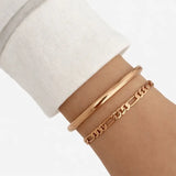 Puñera y pulsera en oro rosa - Bañado en oro 18 k