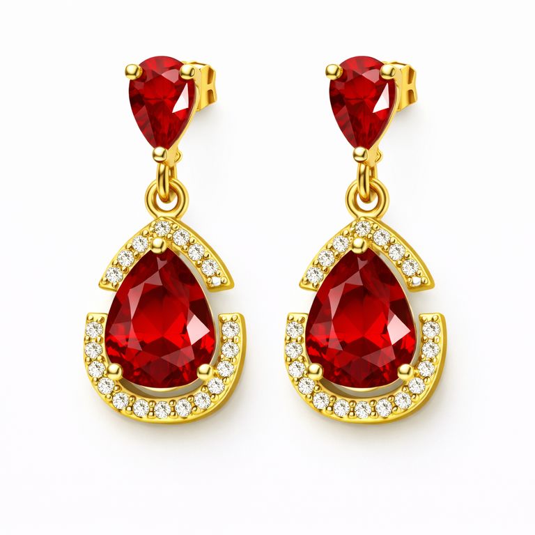 Aretes Colgantes Gota Cristal Brillante Dorado Elegante Mujer Fiesta