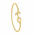 Pulsera Tulipán Mujer Dorada Ajustable con Brillos Elegante Regalo