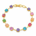 Pulsera Mujer Dorada con Piedras Multicolor Elegante Moderna Regalo