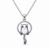 Collar Gatito Mujer Plateado con Dije Colgante Tierno Elegante Regalo