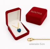 Collar Corazón Cristal Mujer Azul