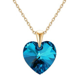 Collar Corazón Cristal Mujer Azul