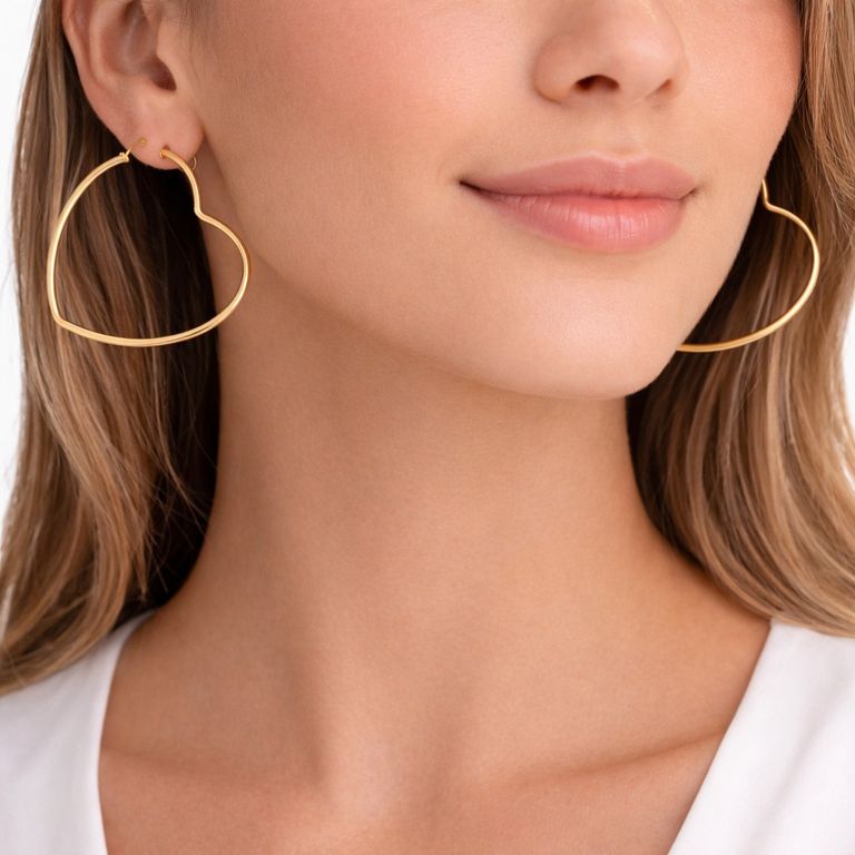 Arete Argolla corazón mujer Chuncky
