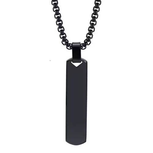 Collar Placa Militar Rectangular Hombre Acero Inoxidable Hombre