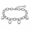 Pulsera Corazones Mujer Cadena de Eslabones Dorada y Plateada