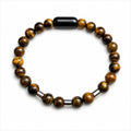 Pulsera Ojo de Tigre Hombre con Detalle Negro Elegante Regalo