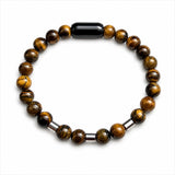Pulsera Ojo de Tigre Hombre con Detalle Negro Elegante Regalo