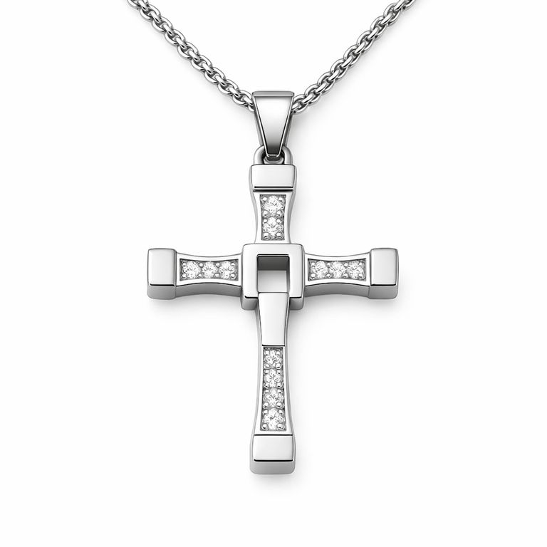 Collar Cruz Toretto Titanio Rápidos y Furiosos Hombre Varón Regalo