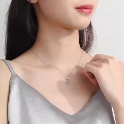 Collar Punto de Luz Oro Rosa Mujer Acero Inoxidable con Circón Brillante
