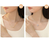 Collar 2 en 1 Trébol de la suerte y corazones brillos mujer