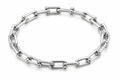 Pulsera Eslabones Plateada Minimalista Acero Inoxidable