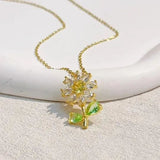 Collar Girasol Giratorio Antiestrés Mujer Verde Regalo