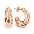 Aretes Argolla Chunky Triple Aro Oro Rosa Mujer Waterproof Elegantes
