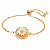 Pulsera Margarita Giratoria Mujer Acero Inoxidable Ajustable Elegante Regalo