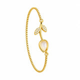 Pulsera Tulipán Mujer Dorada Ajustable con Brillos Elegante Regalo