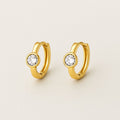 Aretes Argolla Dorada Punto de Luz Mujer Acero Inoxidable