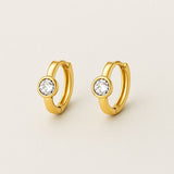 Aretes Argolla Dorada Punto de Luz Mujer Acero Inoxidable