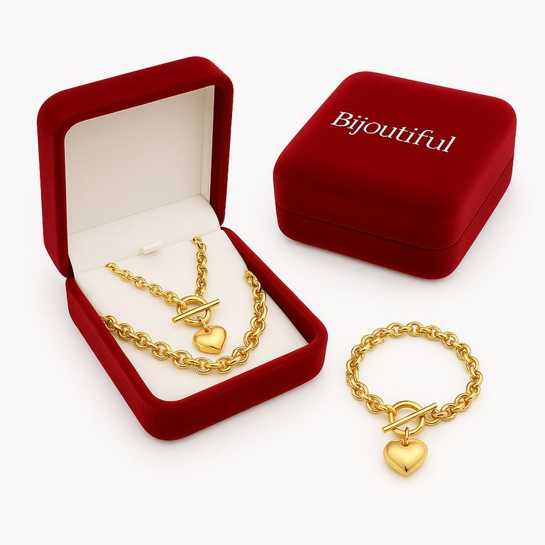 Collar y Pulsera Corazón Mujer