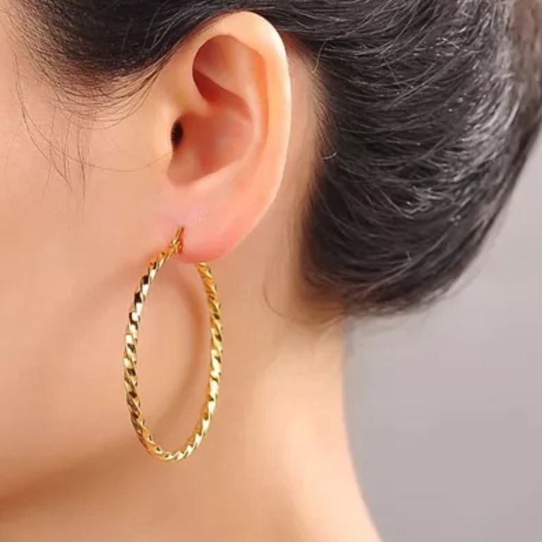 Arete Argollas Onduladas Mujer