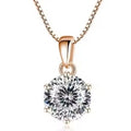 Collar Punto de Luz Oro Rosa Mujer Acero Inoxidable con Circón Brillante