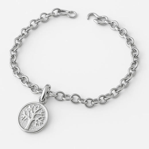 Pulsera chuncky plata árbol de la vida Mujer