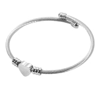 Puñera Pulsera Bangle Corazón Mujer Baño Oro Rosa Ajustable