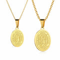 Pack 2 collares pareja Virgen de Guadalupe dorado unisex