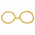Pack de Pulseras para Parejas con Corazón Imantado Dorado