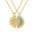 Collares Sol y Luna para Parejas en Acabado Dorado con Piedras