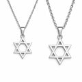 Pack 2 collares pareja estrella de David plateado