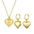 Set Juego Collar y Aretes Corazón Golden Mujer
