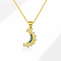 Collares Sol y Luna para Parejas en Acabado Dorado con Piedras