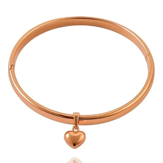 Puñera con corazón bañado en oro 18 k - Oro rosa - Mujer