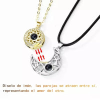 Collares Parejas Sol y Luna 100 IDIOMAS TE AMO
